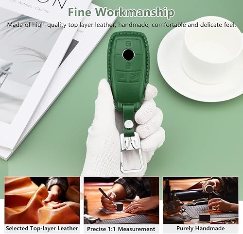 Miniatura 3 de PIFOOG Funda de cuero para llavero Mercedes GLE 350 GLB GLC GLA AMG A C E G CLA CLS Accesorios 4 botones Smart Key Case Shell Protector Benz Llavero