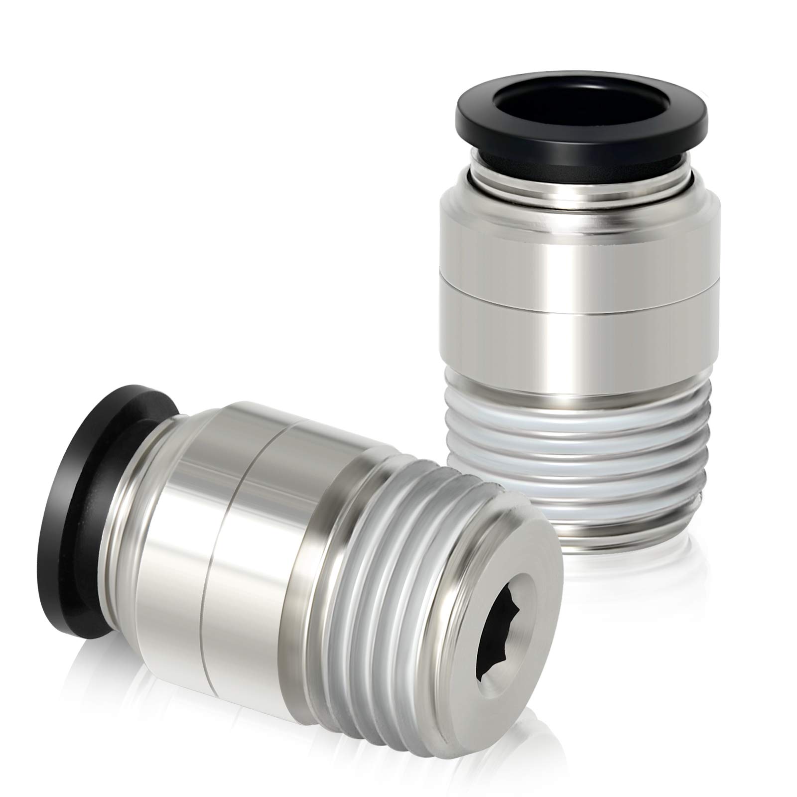 Accesorios POC-1/4-N2 con rosca macho NPT y conexión rápida para tubo neumático