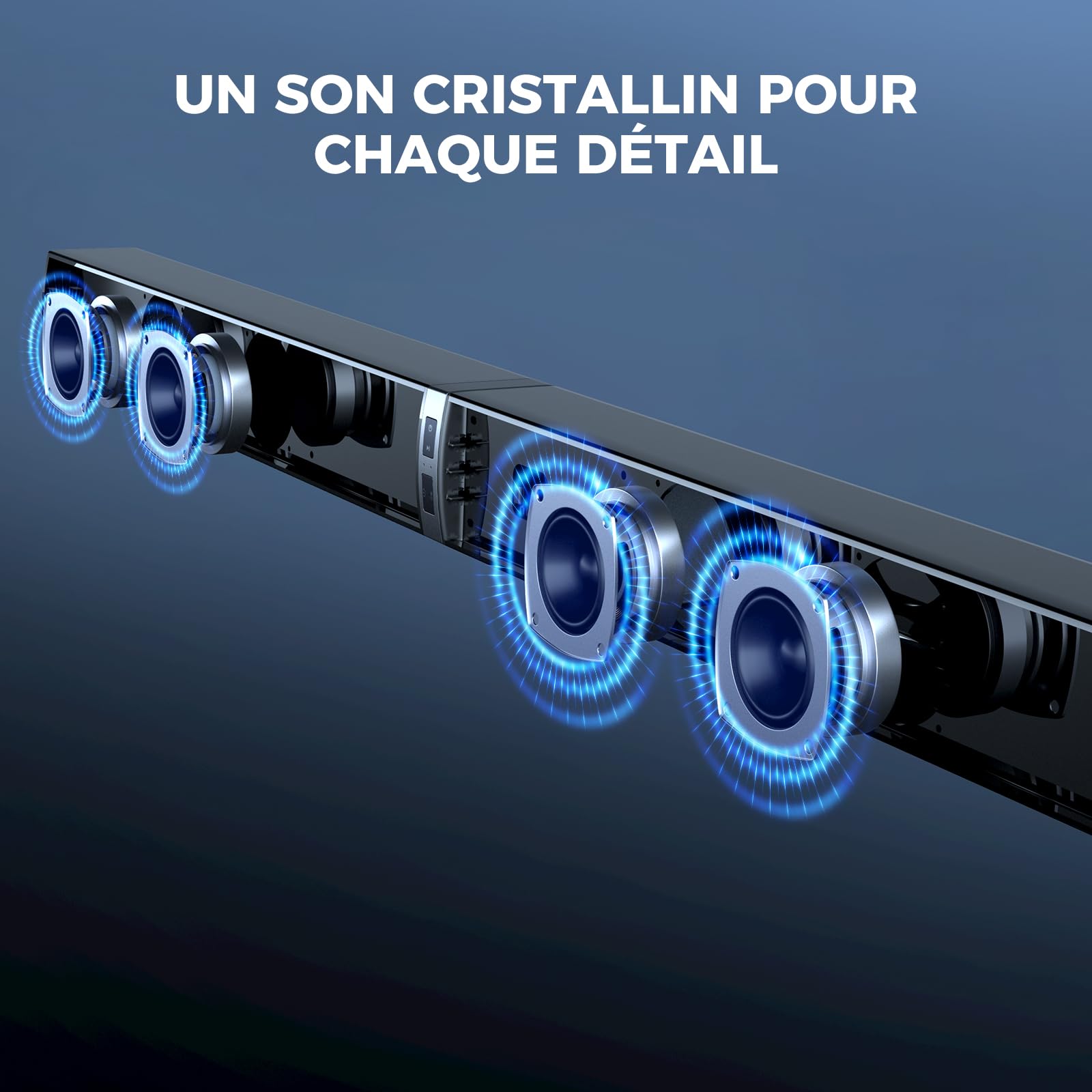 Geragerock Barre de Son TV avec Caisson de Basses, 120 W 2-en-1 Soundbar Home Cinéma, 1 Set de Surround Sound System avec Deep Bass&Volume Boost&3 d'égalisation Modes, Bluetooth 5.3/Arc/Opt/AUX