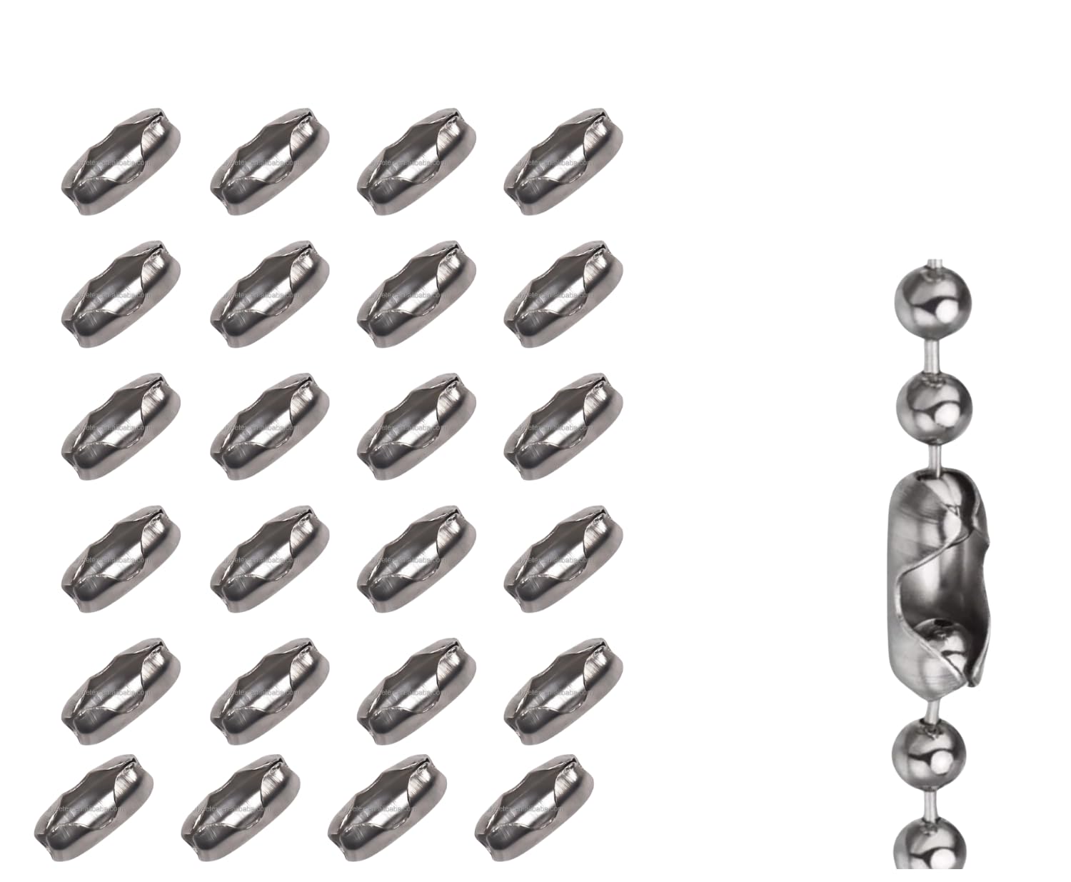Rokel Stainless Steel-24Pcs Roller Blind Chain Connectors – 24 Pcs Stainless Steel Blind Cord Connector Clips For Roman & Vertical Blinds – Easy Fit Window Blind Repair Parts (Stainless Steel-24Pcs)