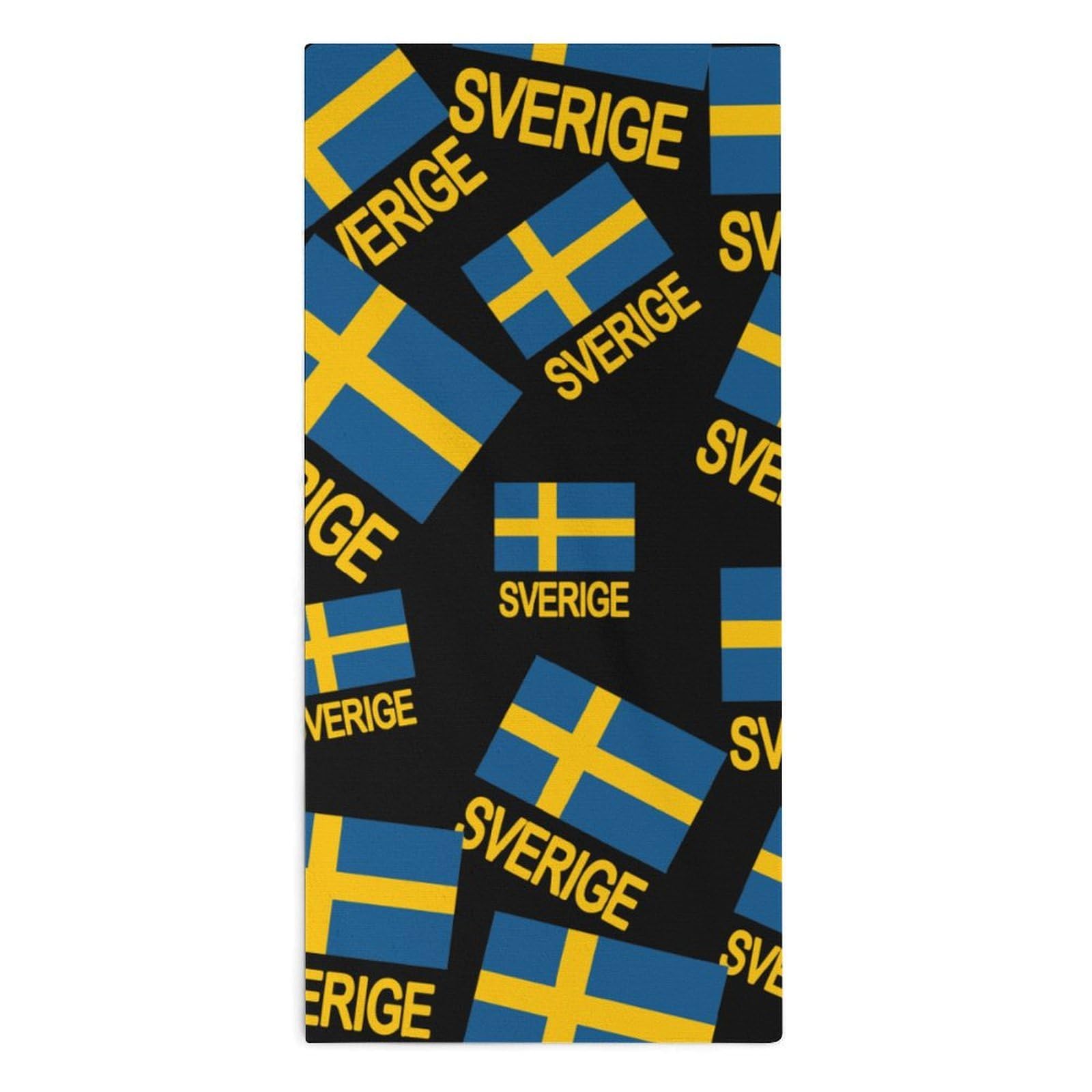 TXFBTRFSA Sverige Sweden Swedish Flag Hand Towels for Adult Face Towel Bath Beach Swim Accessories