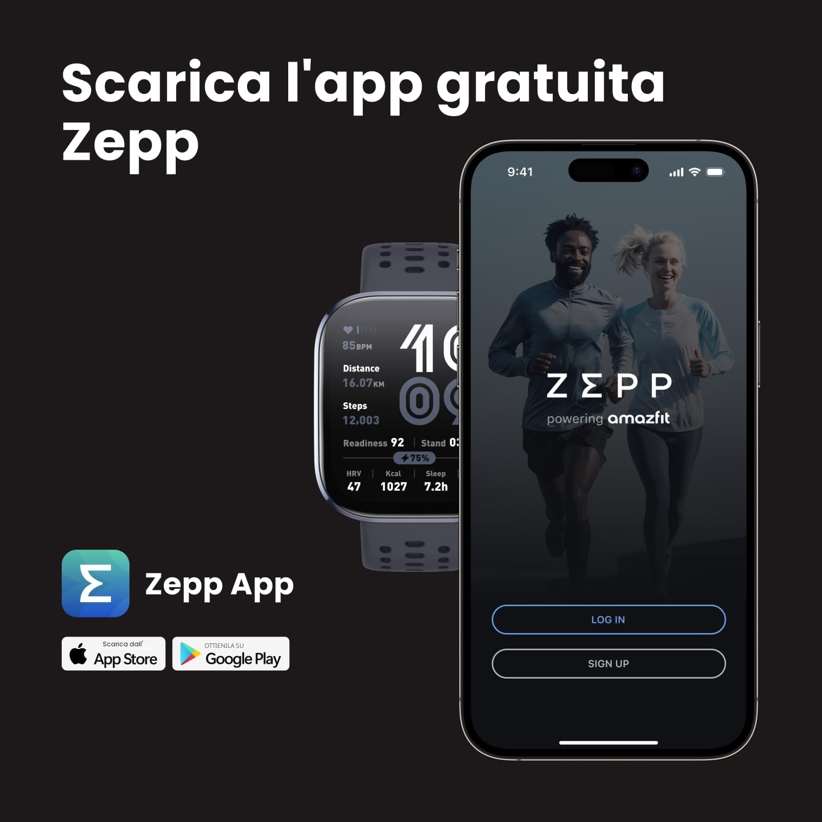 Amazfit Bip 6 Smartwatch 46mm, Batteria 14 giorni, AMOLED 1,97", GPS Mappe, IA, Chiamate Bluetooth, Monitor Salute Sonno, 140+ Sport, Fitness, Impermeabile 5ATM, Nero