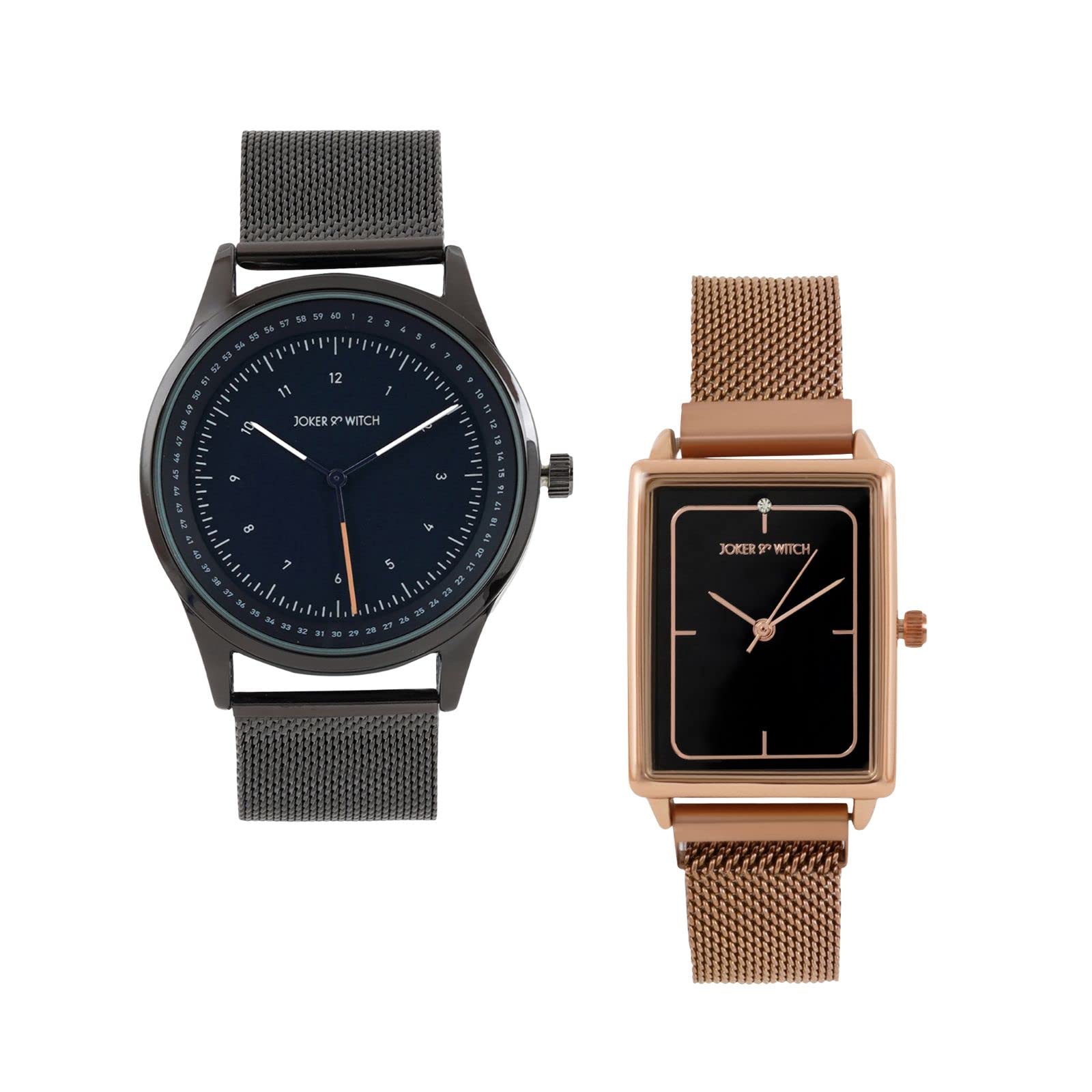 Joker & Witch Stainless Steel Rachel & Josh Couple Analogue Watches, Blue Dial, Gray Band (B0BVB6TVM4) Amazon Price History, Amazon Price Tracker