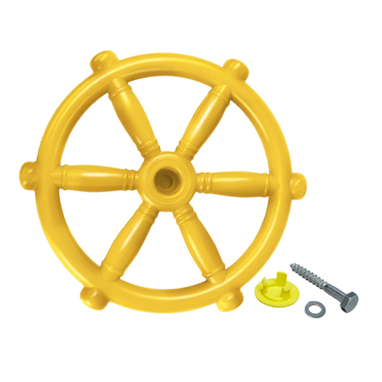Timón de Barco Pirata Volante Infantil para Casa de Juegos Rueda de Timón para Parque Infantil Accesorio de Gimnasio para Estimular La Imaginación Ade, Amarillo