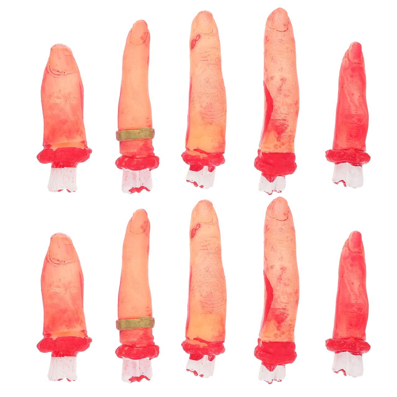 Toyvian 10Pcs Realistic Bloody Fake Finger Props for Halloween Horror Decor
