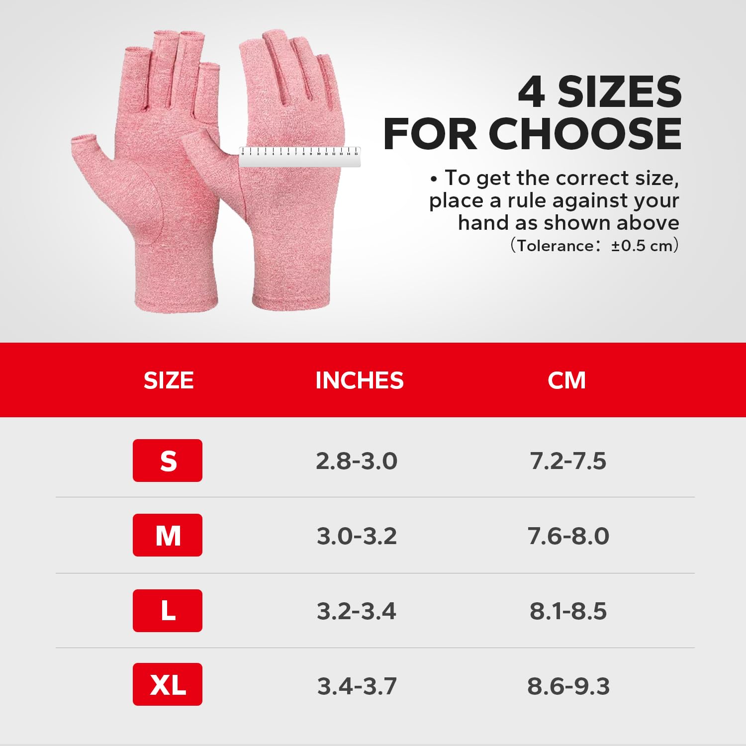 BraceBull Fingerless Compression Gloves (1 Pair), Cotton Arthritis Gloves Women Men, Arthritis Pain Relief Gloves, Hand Compression Gloves Arthritis for Carpal Tunnel, Rheumatoid, Tendonitis (S, Pink)