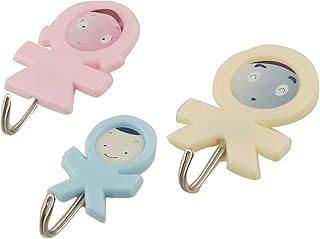 Aexit 3 Pcs Hooks Home Door Wall Ivory Blue Pink Plastic Adhesive Over Door Hooks Hook Hangers