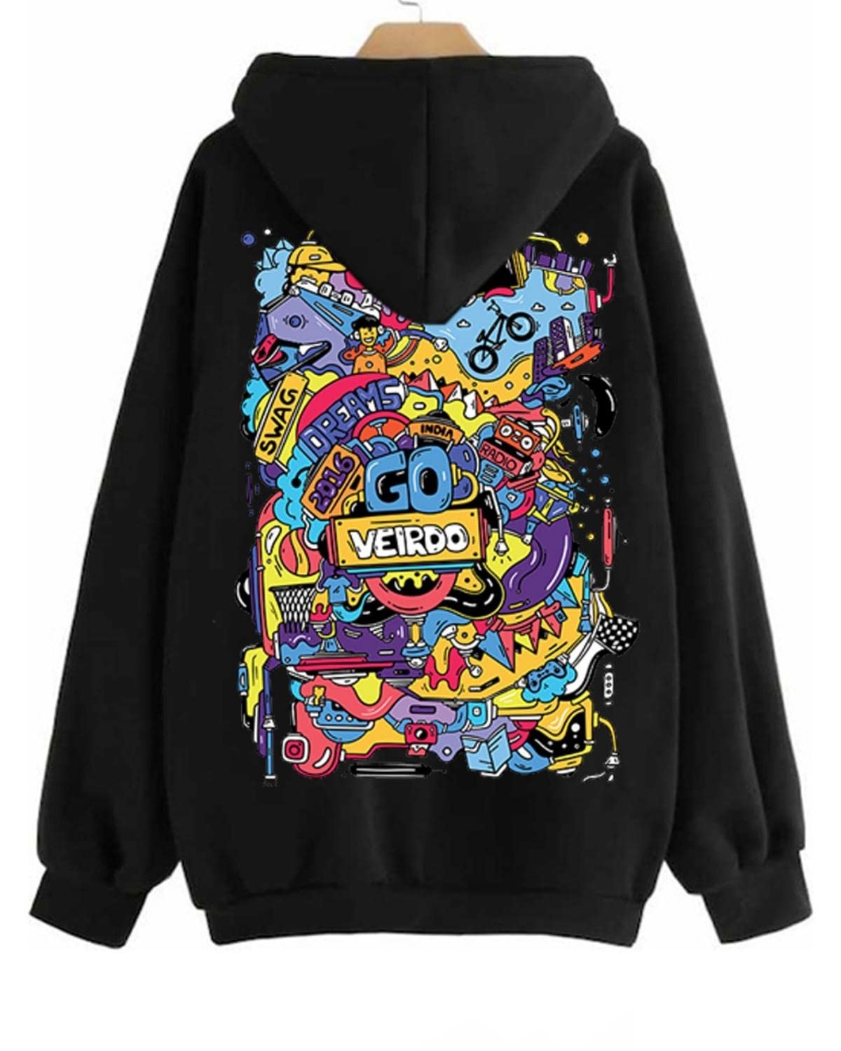 Veirdo® Cotton Fleece Oversize Loose Fit Hooded Sweatshirt Full Sleeves Cool & Stylish Graphic Printed Jumper Sweatshirt Winter Wear for Women Veirdo® Cotton Fleece Oversize Loose Fit Hooded Sweatshirt Full Sleeves Cool & Stylish Graphic Printed Jumper Sweatshirt Winter Wear for Women