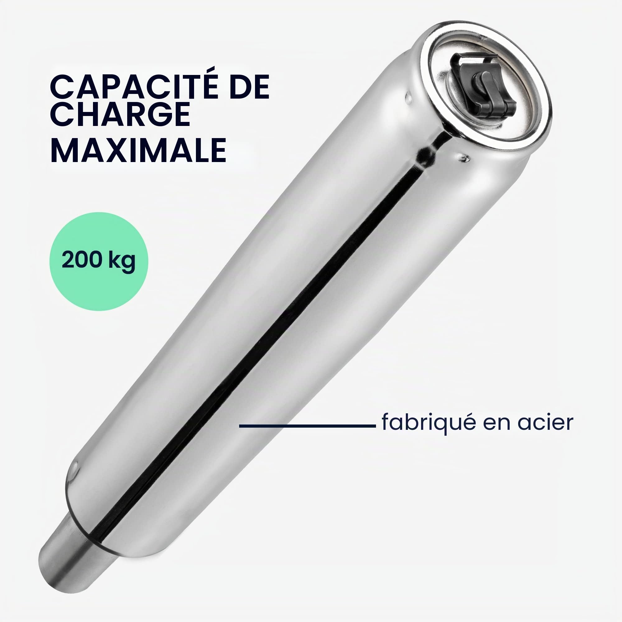 kwmobile Ressort à pression chaise - Verin à gaz pour chaise de bureau 220 mm - Remplacement piston hauteur réglable 280-420 mm charge max. 200 kg