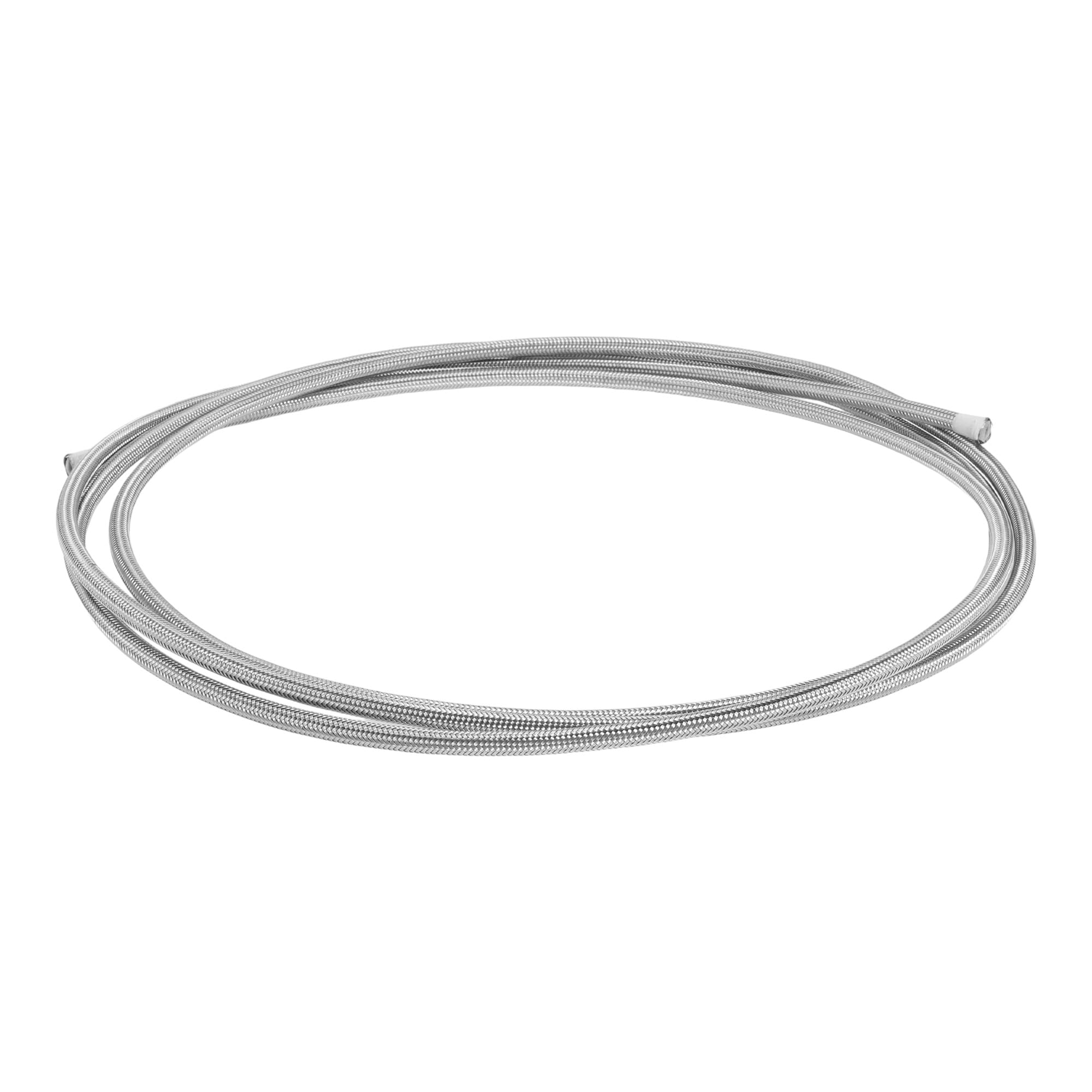 Tuyau de carburant 4AN PTFE caoutchouc acier inoxydable argenté pour circuit automobile 3,6m