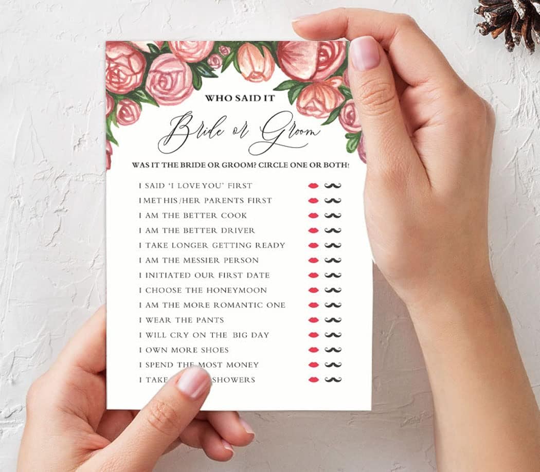 Floral Theme Bachelorette Party Games Set Bundle of 5 (Activities for 50 Guest) Fun Bridal Shower Games Set