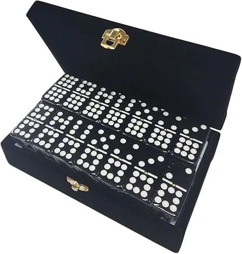 Miniatura 7 de & Co, Juego de dominó doble de 9 (55 azulejos) Jumbo Torneo de tamaño profesional con hilanderos en elegante caja de almacenamiento de terciopelo,