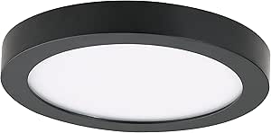 Minka Lavery 708-66A-L Vantage LED Flush Mount, 1-Light, 15 Total Watts, 7.5-in H x 1-in W, Coal Black