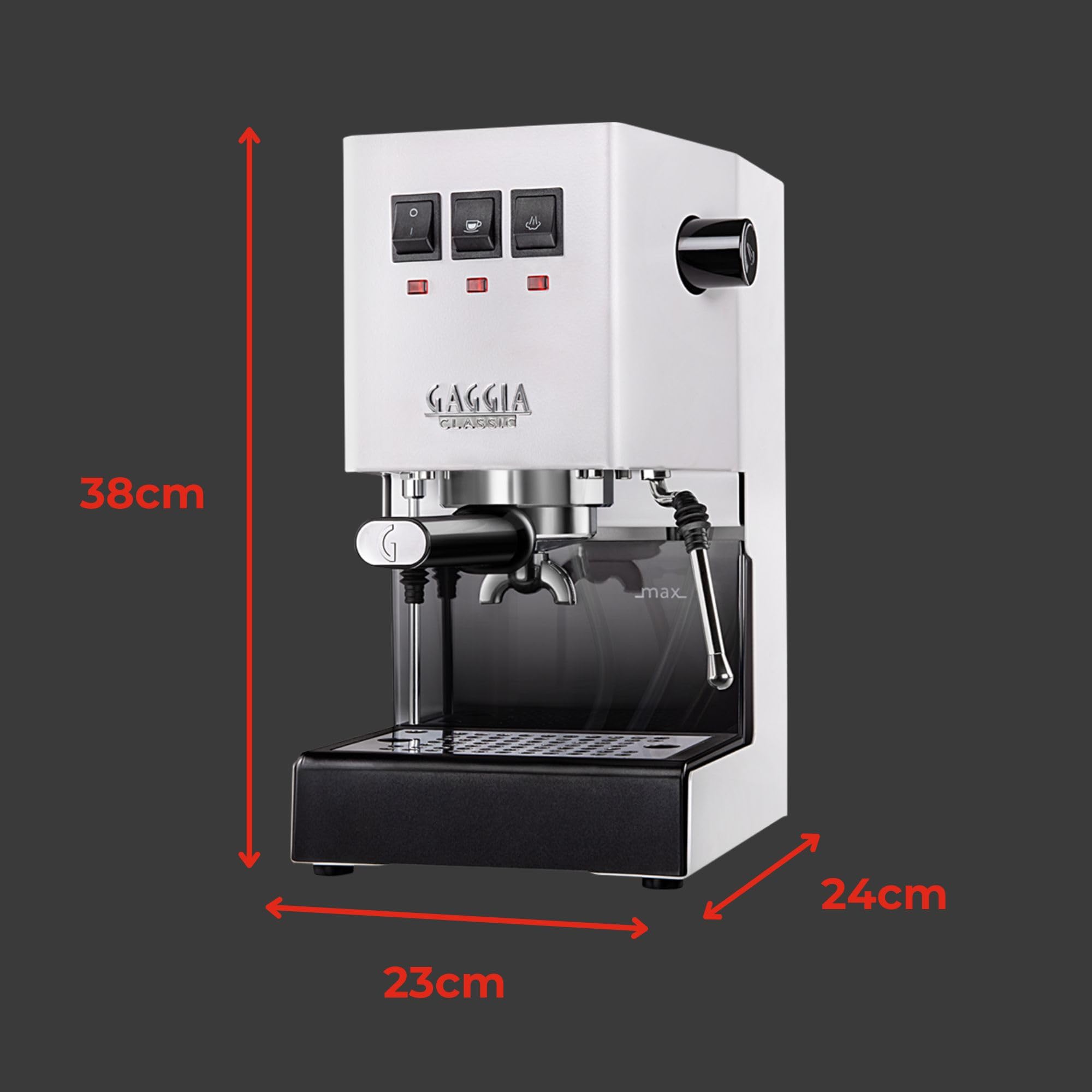 Gaggia RI9380/48 Classic Evo Pro Espresso Machine, Polar White, Small