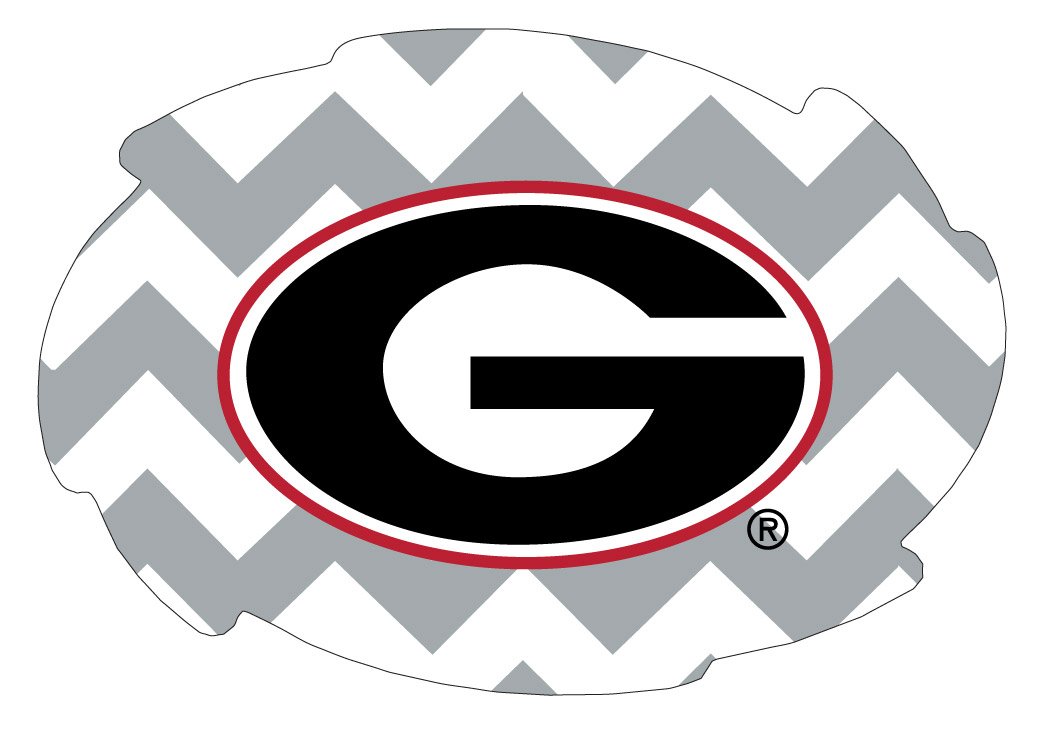 Georgia Bulldogs 5x6 Inch Chevron Swirl Magnet Single Officially Licensed Collegiate Product