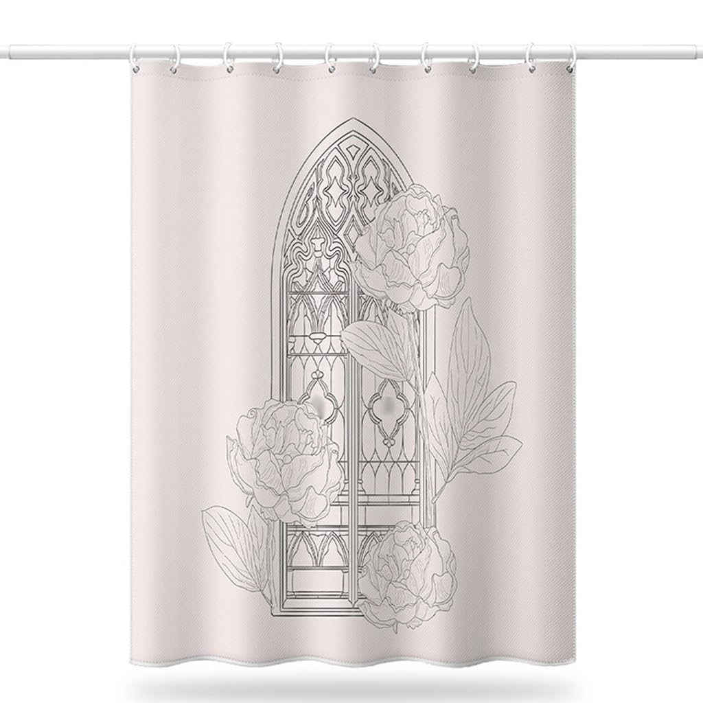 NZPOST Cortina de Ducha de baño Cortinas de bañera Cortina de Bloqueo de baño Cortina de Puerta de Inodoro de Cocina Cortina de Ducha Impermeable de poliéster con Ganchos para