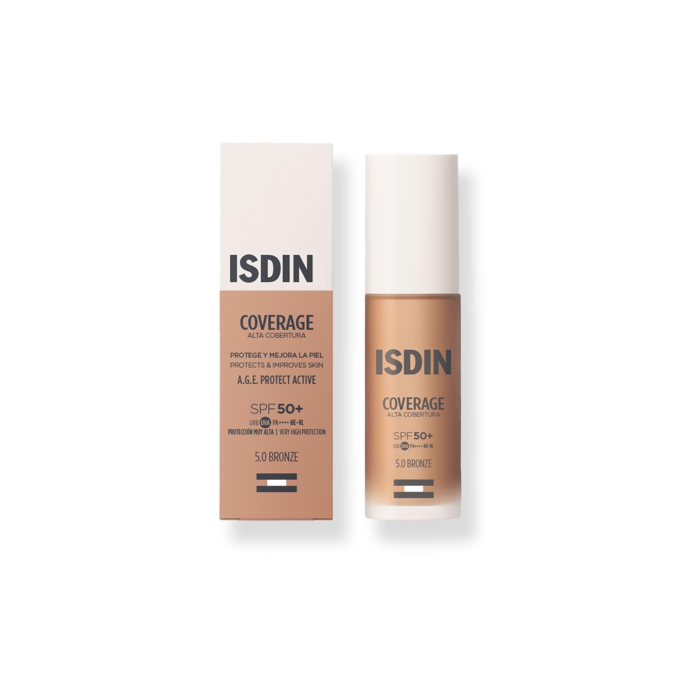 ISDIN Coverage SPF 50, Base de maquillaje con muy alta protección solar, acabado natural, acción antiedad, reduce arrugas y líneas de expresión - 30ml — view 13