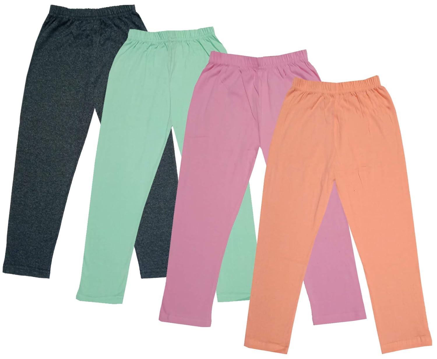 IndiWeaves Girls Super Soft Cotton Solid Capri Pants (Peach, Light