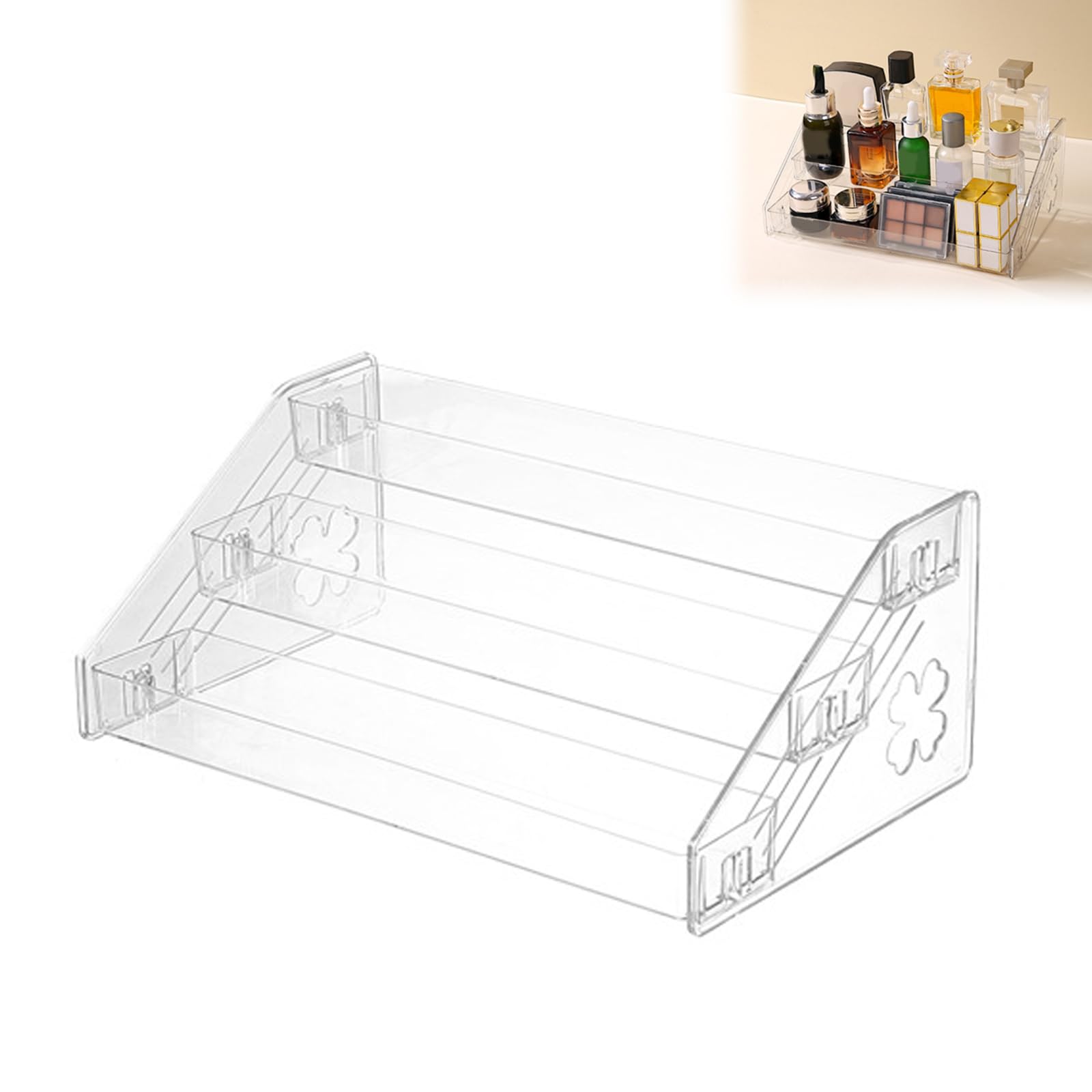 Uck-Kit Clear Bathroom Organizer Countertop, Counter Organizer For Bathroom Decor, Sink Shelf For Vanity Storage, Makeup Tray For Perfume Skincare Bedroom Kitchen Corner,
