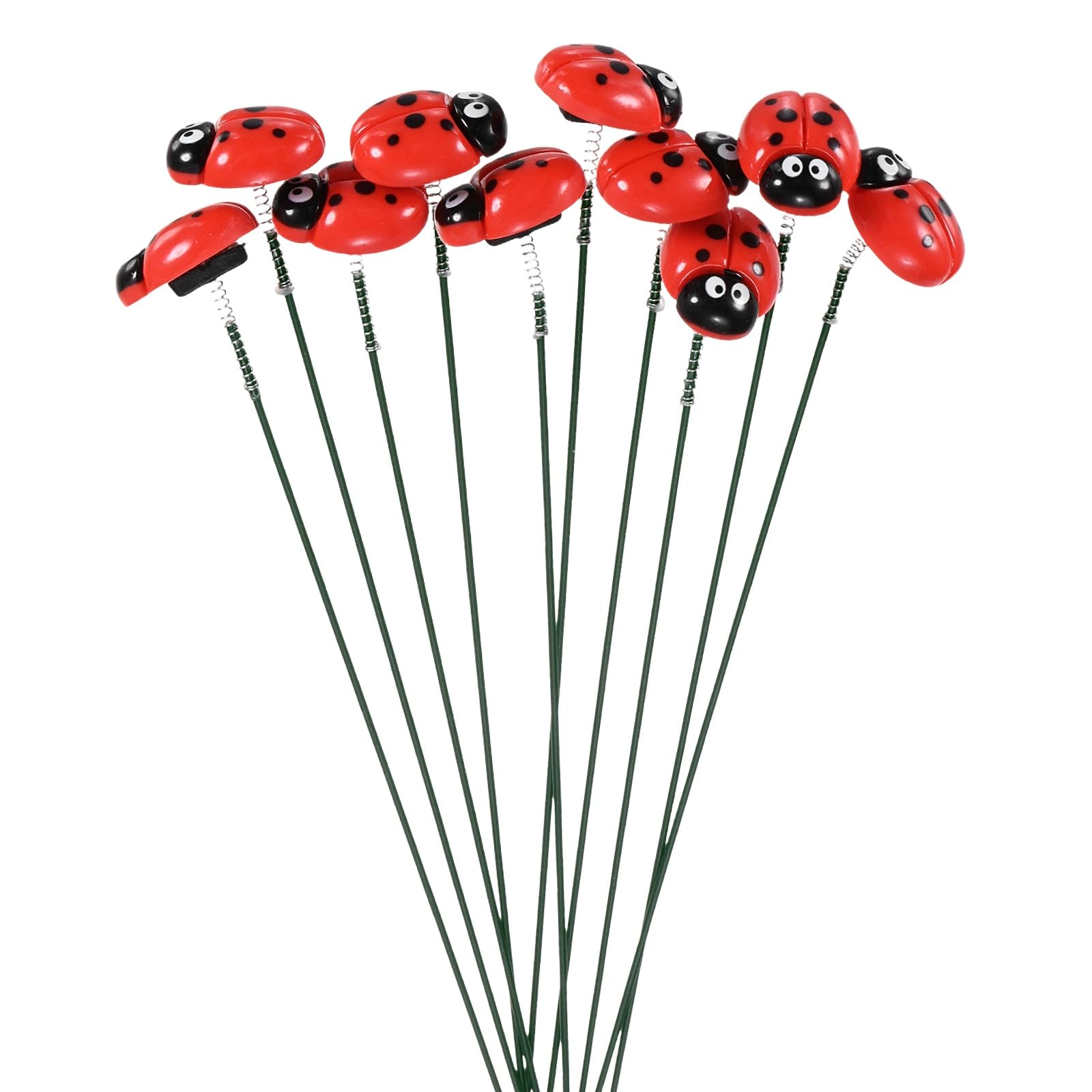 M METERXITY 20 Pack Daisy Ladybug Garden Decor Stakes, 11.8" Metal Waterproof Outdoor Ornament for Flower Beds Planters Lawns Patios Home — image 1