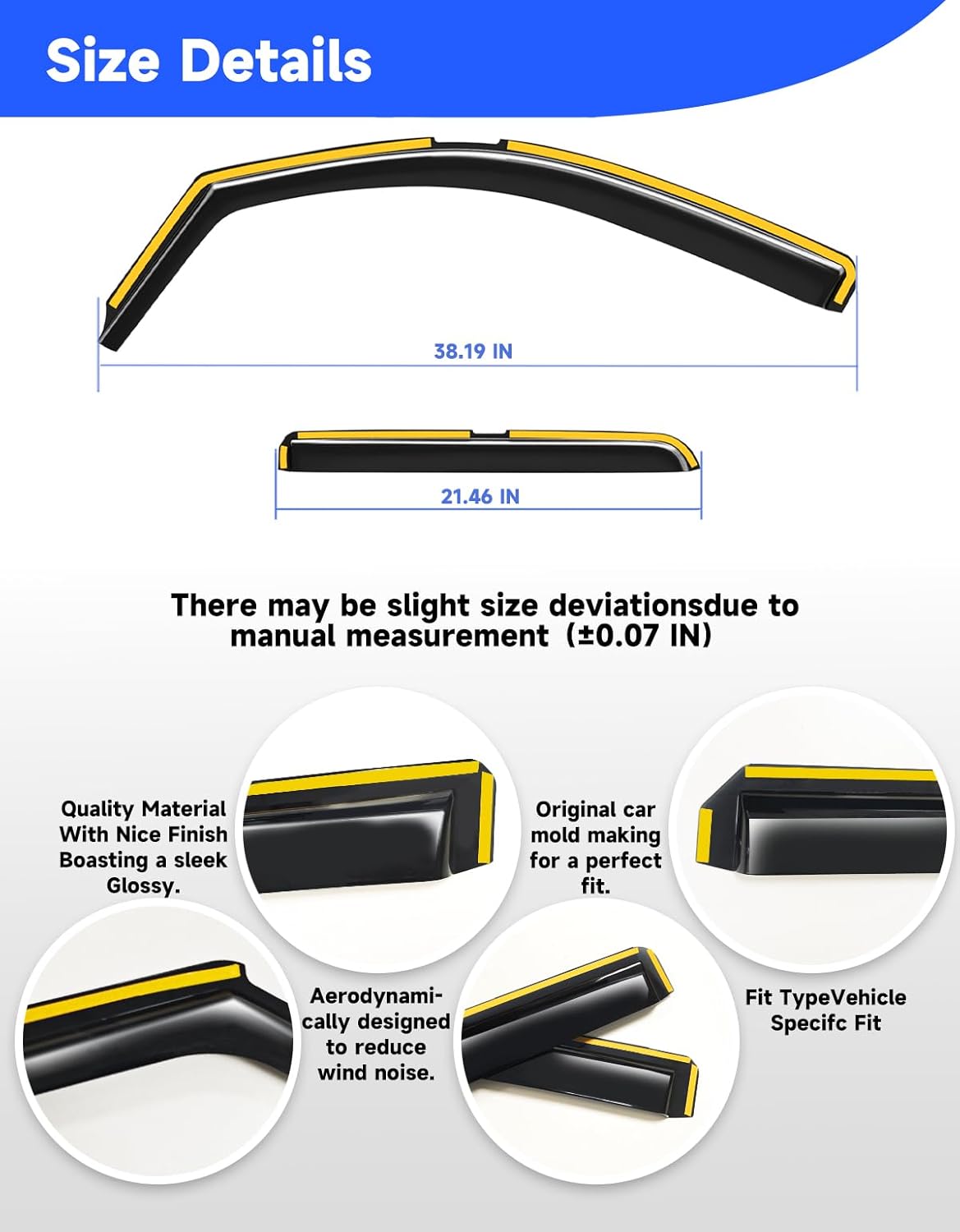 in-Channel Rain Guards Fit for Truck Chevy Silverado/GMC Sierra 2014-2018 Double Cab, Window Rain Guards Visors Vent Visors Window Deflector Vent Shades Car Accessories -4 pcs