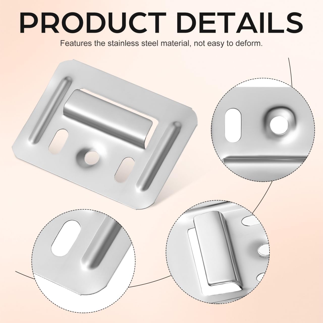 Veemoon Wall Panel Buckle Replacement Stainless Steel Furniture Buckle Clamp Wall Panel Connector Fixing piece for Integrated Panels Countersunk Screw Head 1.69 X 1.25 X 0.15 in