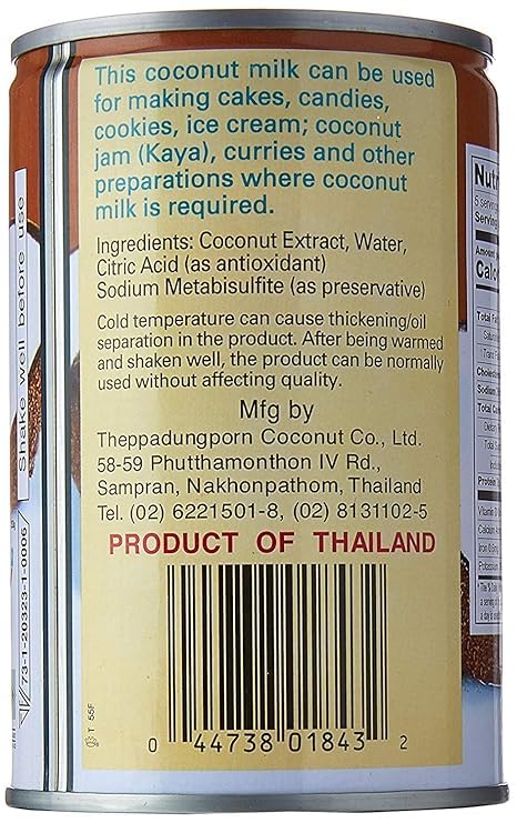 C'haokoh Coconut Milk 400ml*2 – Authentic Thai Coconut Cream, Rich & Creamy for Curries, Desserts, Baking & Vegan Cooking - Image 3 thumbnail