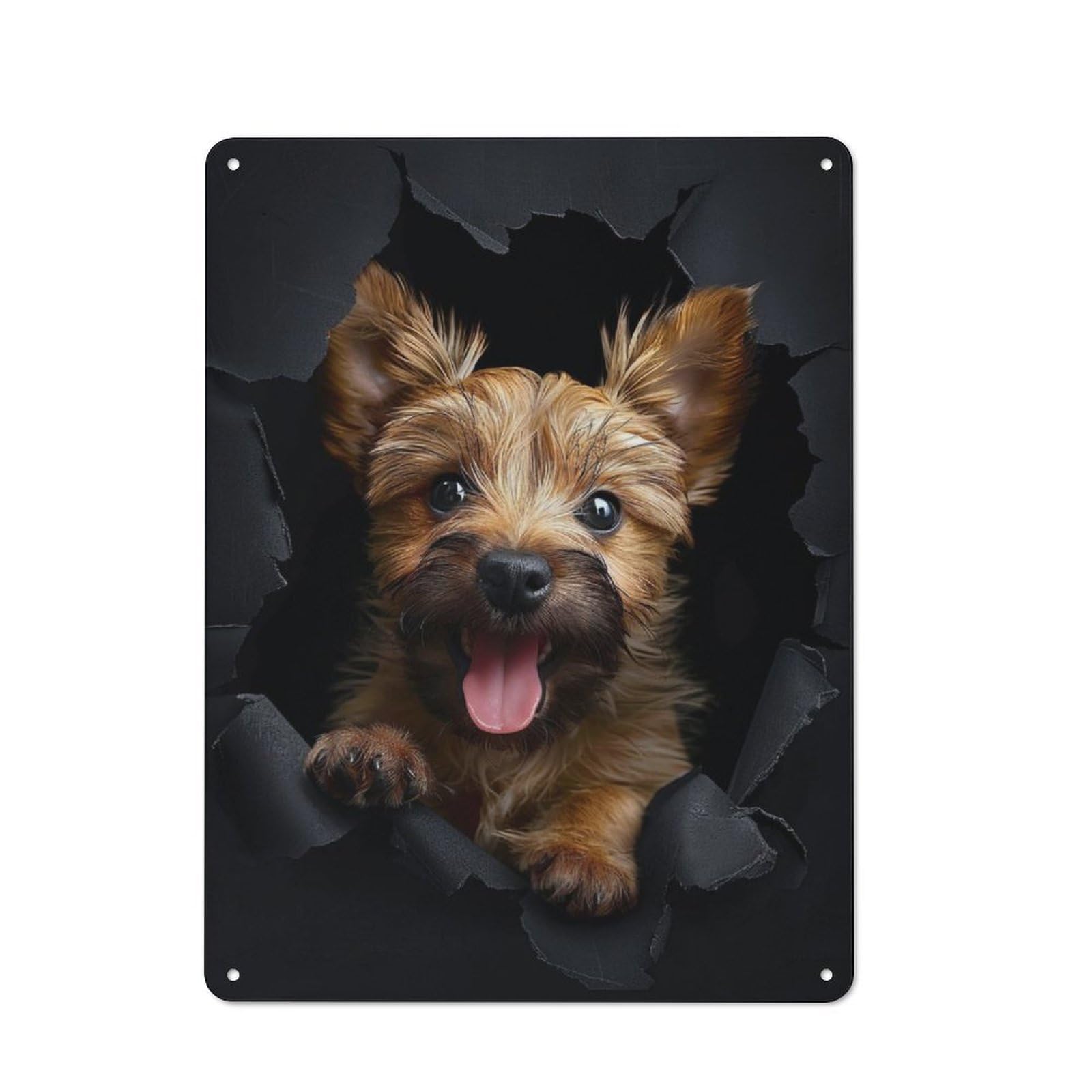 Junmoney Norwich Terrier Shop Front Style Decorative Metal Plaque 40X30cm, Shop Wall Decor For Cafe, Bistro, Bakery Or Restaurant