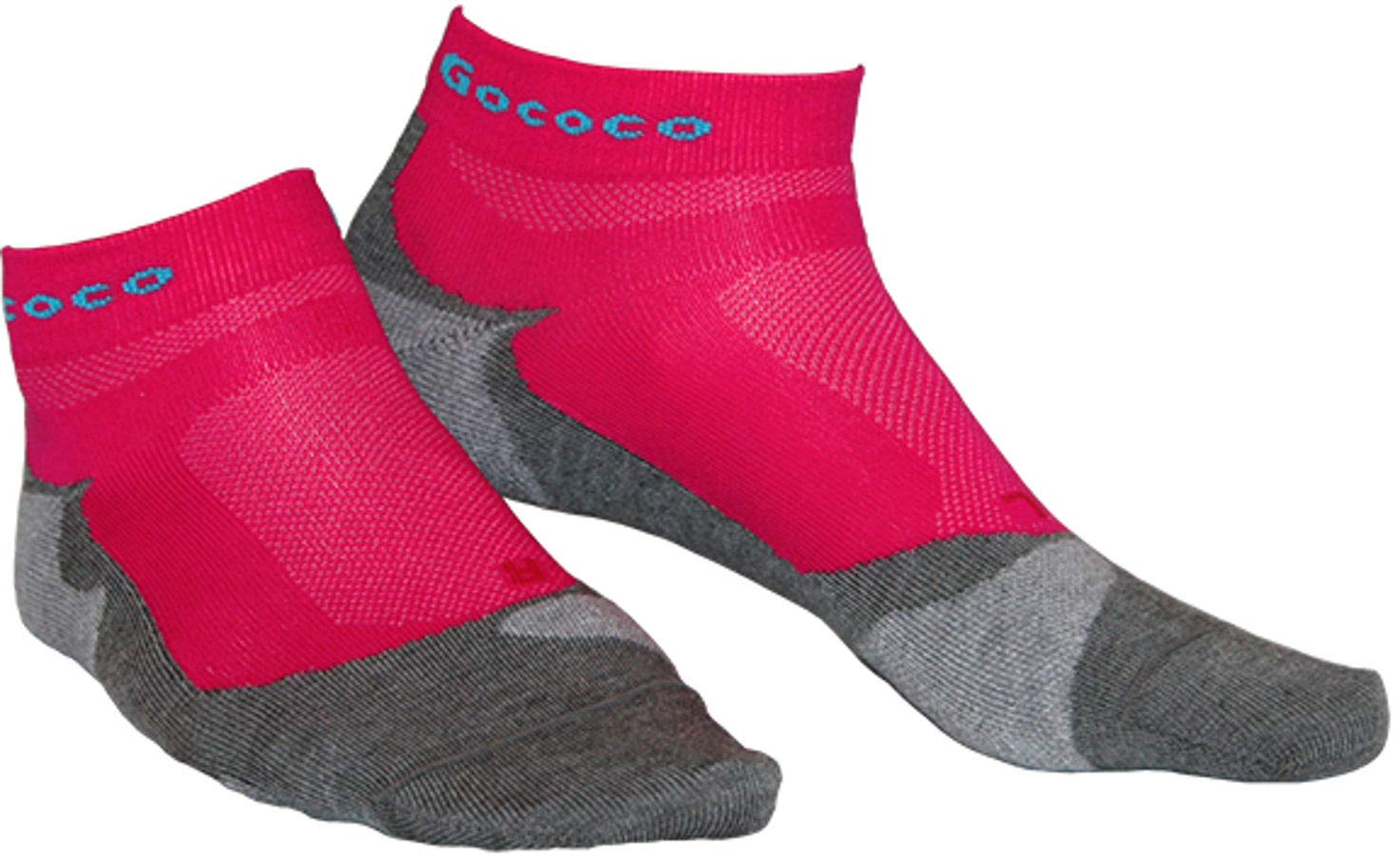 Gococo Light Sport Socks - Quick Drying for Running and Active Sport - Cerise/Grey