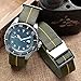 Nice Pies Man's French Troops Military Parachute Watchband Special Elastic Fabric Nylon Canvas Strap Hook Buckle 20/21/22mm Multiple Color Options (20mm, 2 Green+Yellow)