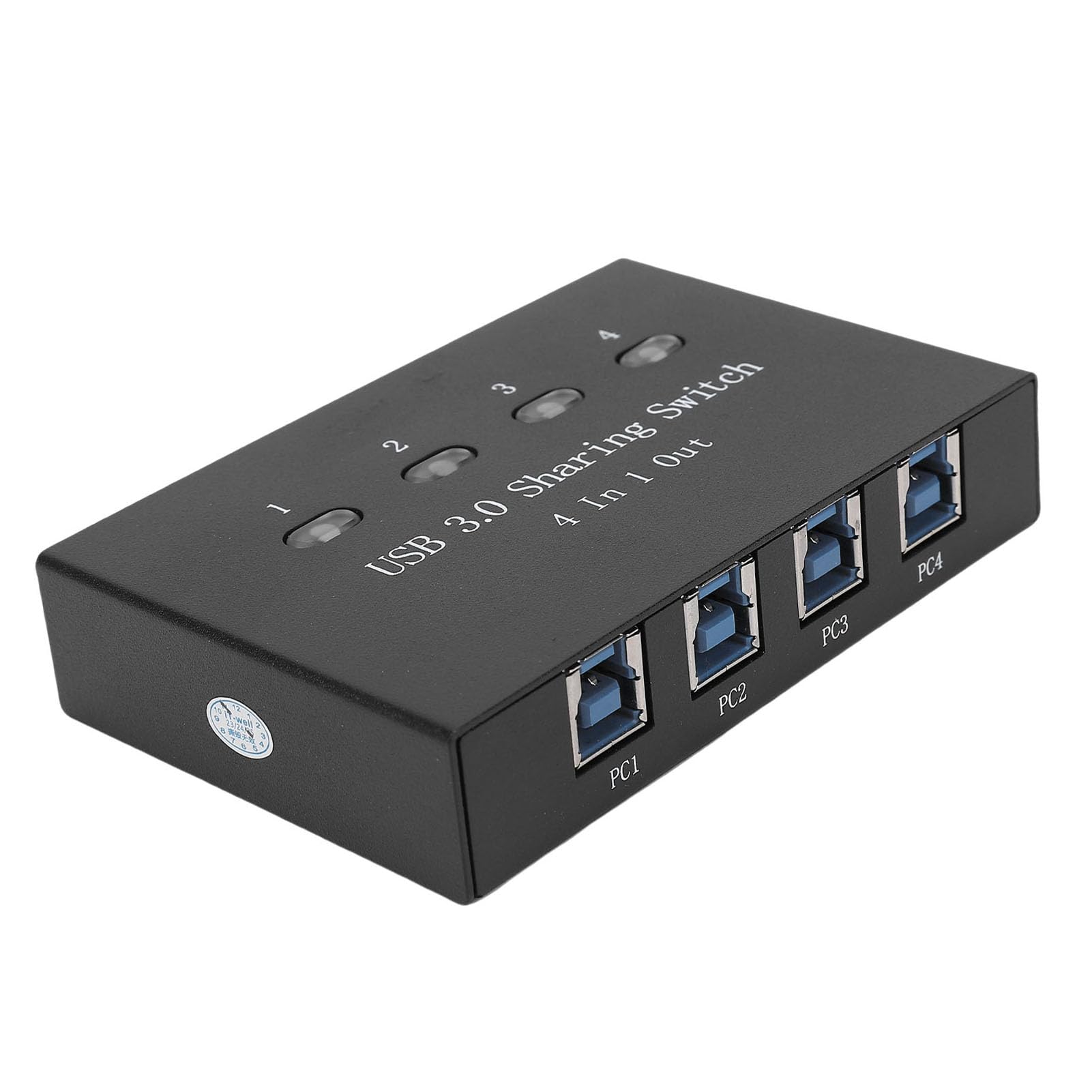 ASHATA Conmutador Manual de Compartidor de Impresora USB 3.0 de 4 Puertos