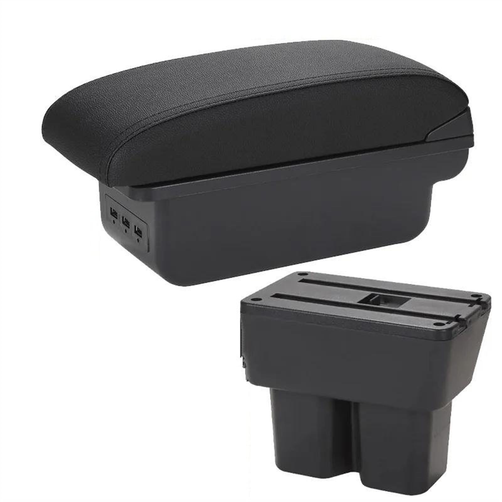 NMJLQW Storage Rack Car Center Console Storage Box Multifunctional Armrest Storage Box Interior Accessories For Jimny JB74 2018-2024(B2 Black line 3USB)