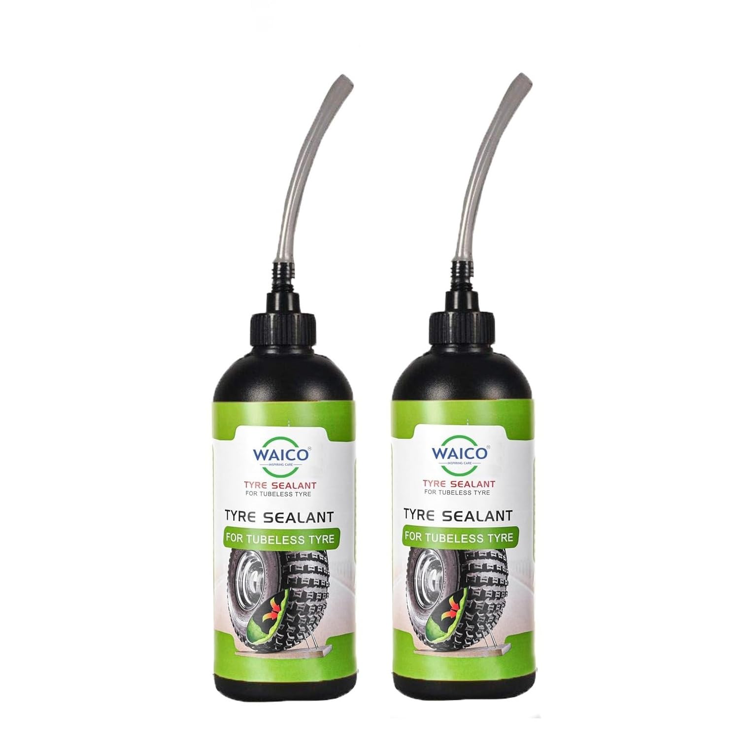 Waico® Tubeless Tyre Sealant | Anti Punture Liquid Solution for Bike, Car, Scooty (2 X 350 mL)