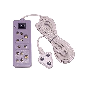 Xzoanmol Extension Board Multi Outlet Electrical Switch Board with 2 Sockets (6Amp) 2 Pin and 1 Socket (6Amp) 2 Pin Heavy Load 240V 2.5 Meter Wire