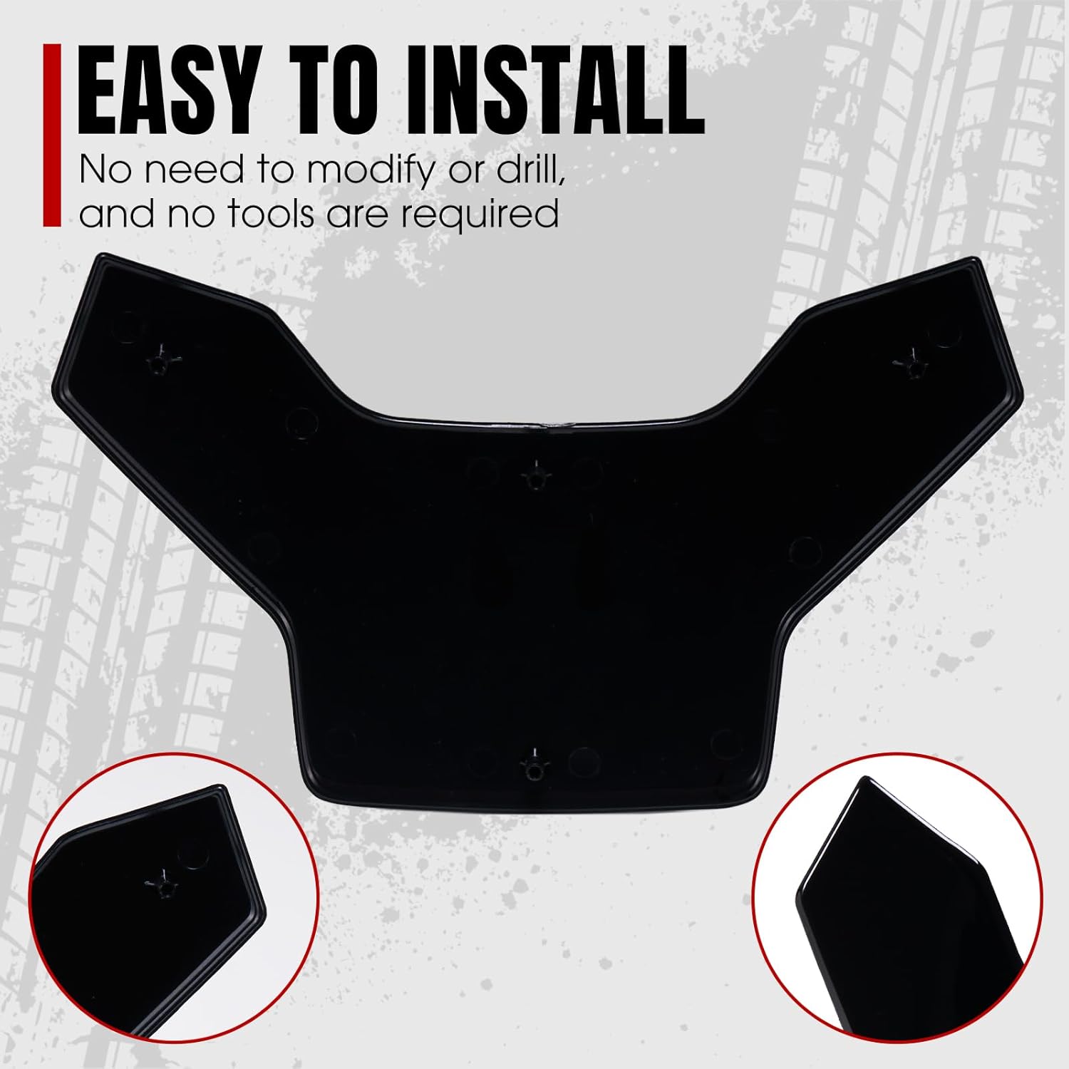 A & UTV PRO Black Classic Hood Accent Epic Panel for Can Am Ryker & Ryker Rally Edition Accessories,Durable Quick-To Install, Replace OEM #219400873,# 219400874,1PCS