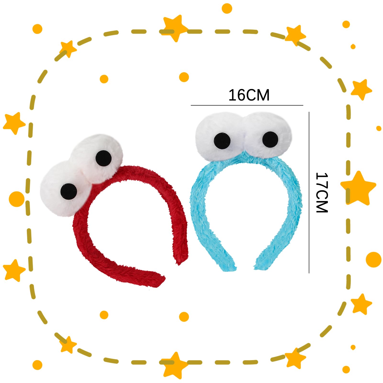 DVOFU Eyes Headband Adorable Monster Headwear Cartoon Fuzzy Costume Novelties Headbands for Halloween Party Wear Accessory (Blue) - Image 2