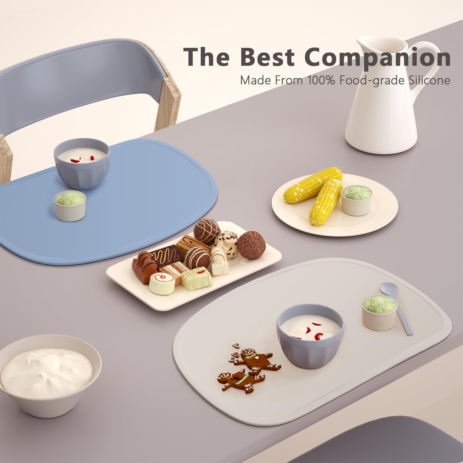 oonkie Baby Tovagliette in silicone, tappetini portatili antiscivolo