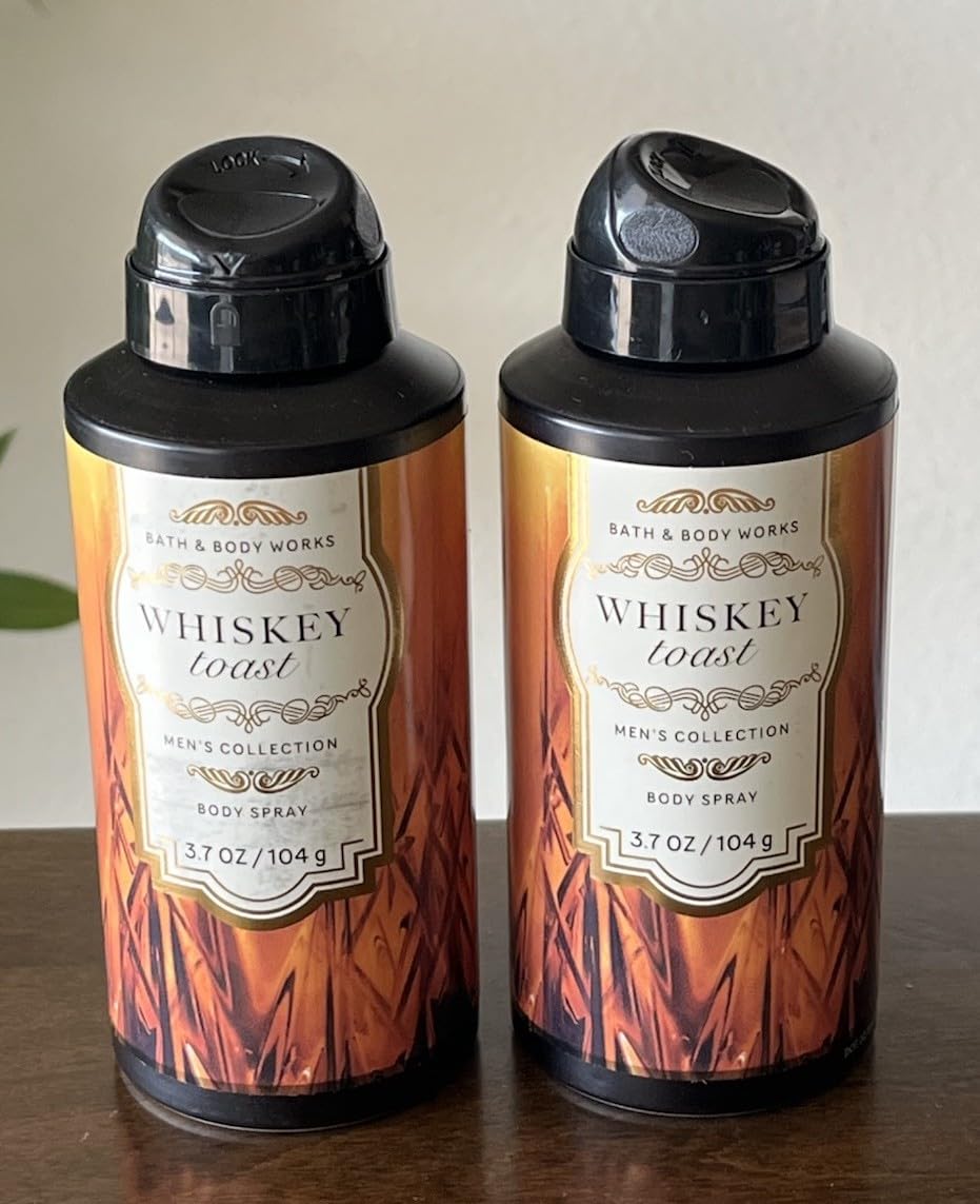 2 WHISKEY TOAST Men's Collection bath & Body Spray 3.7 FL OZ