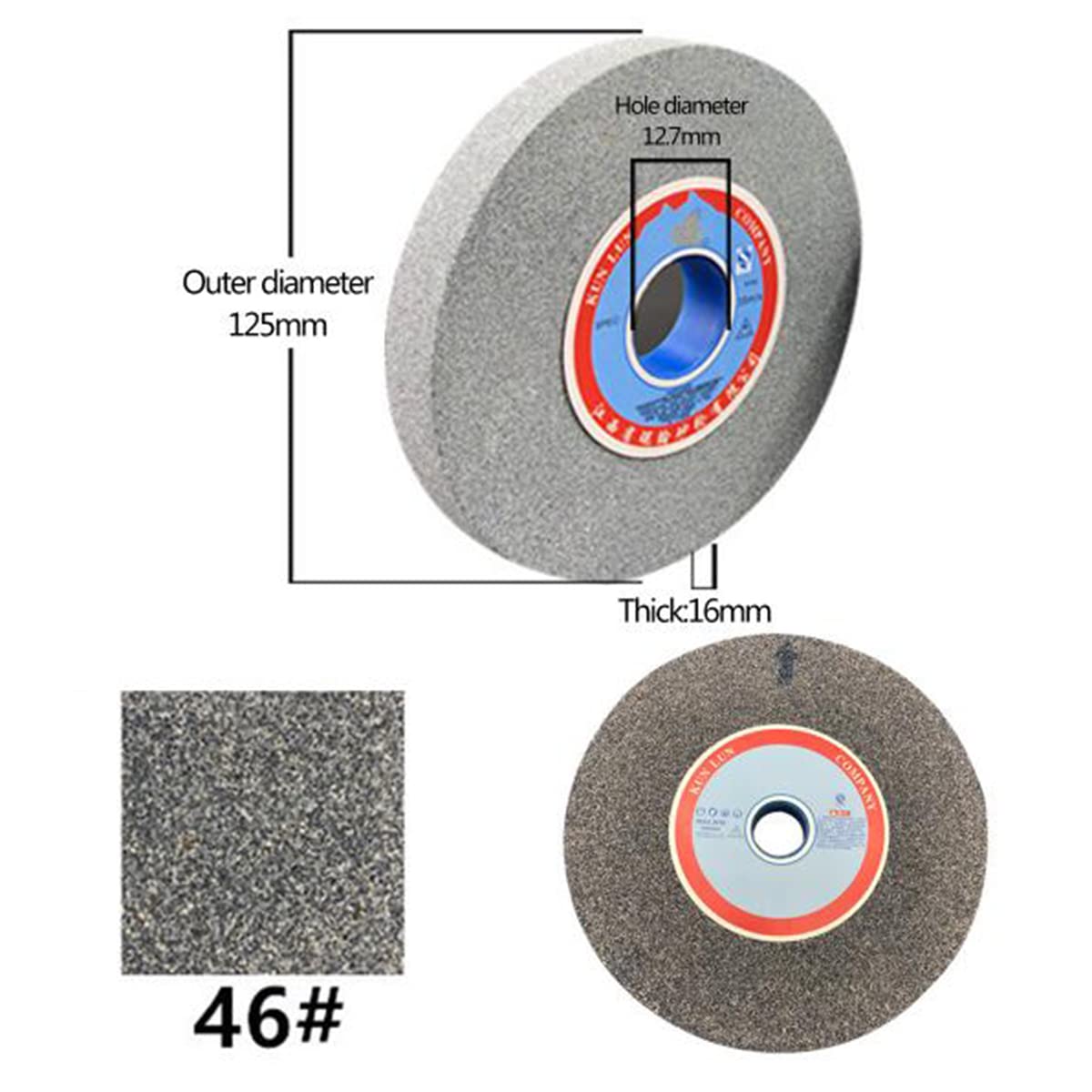 tarcze szlifierskie, 125 mm brązowa tarcza szlifierska korundowa, płaska z powłoką diamentową, adapter do tarczy szlifierskiej/100#(46#)