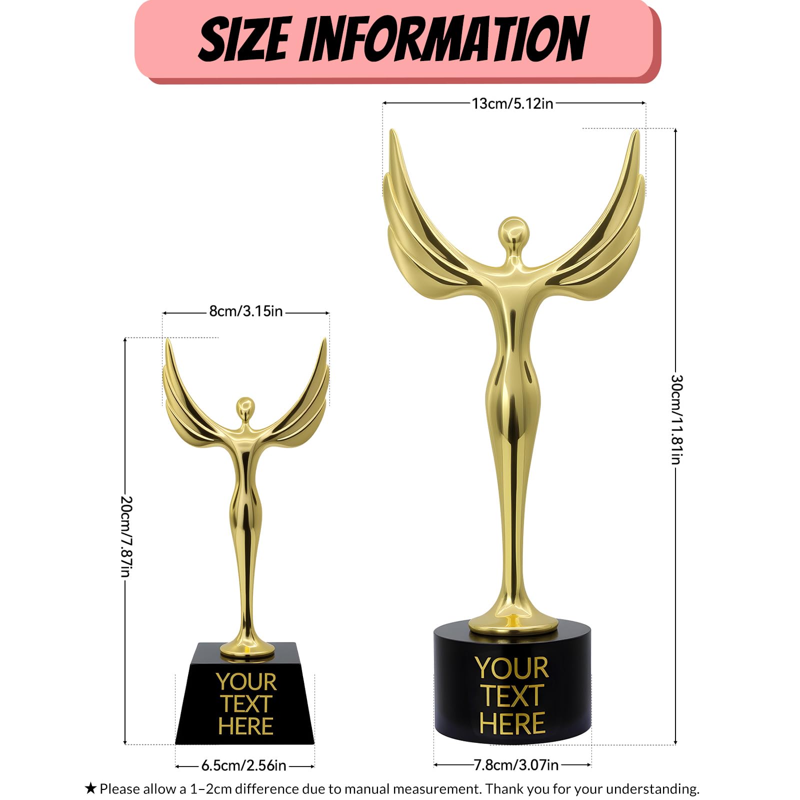 Trofeos Personalizados, Trofeo De Metal En Oro, Plata y Bronce con Grabado De Texto, Ideal para Ceremonias De Premiación, Competiciones y Logros Personales o de Equipo