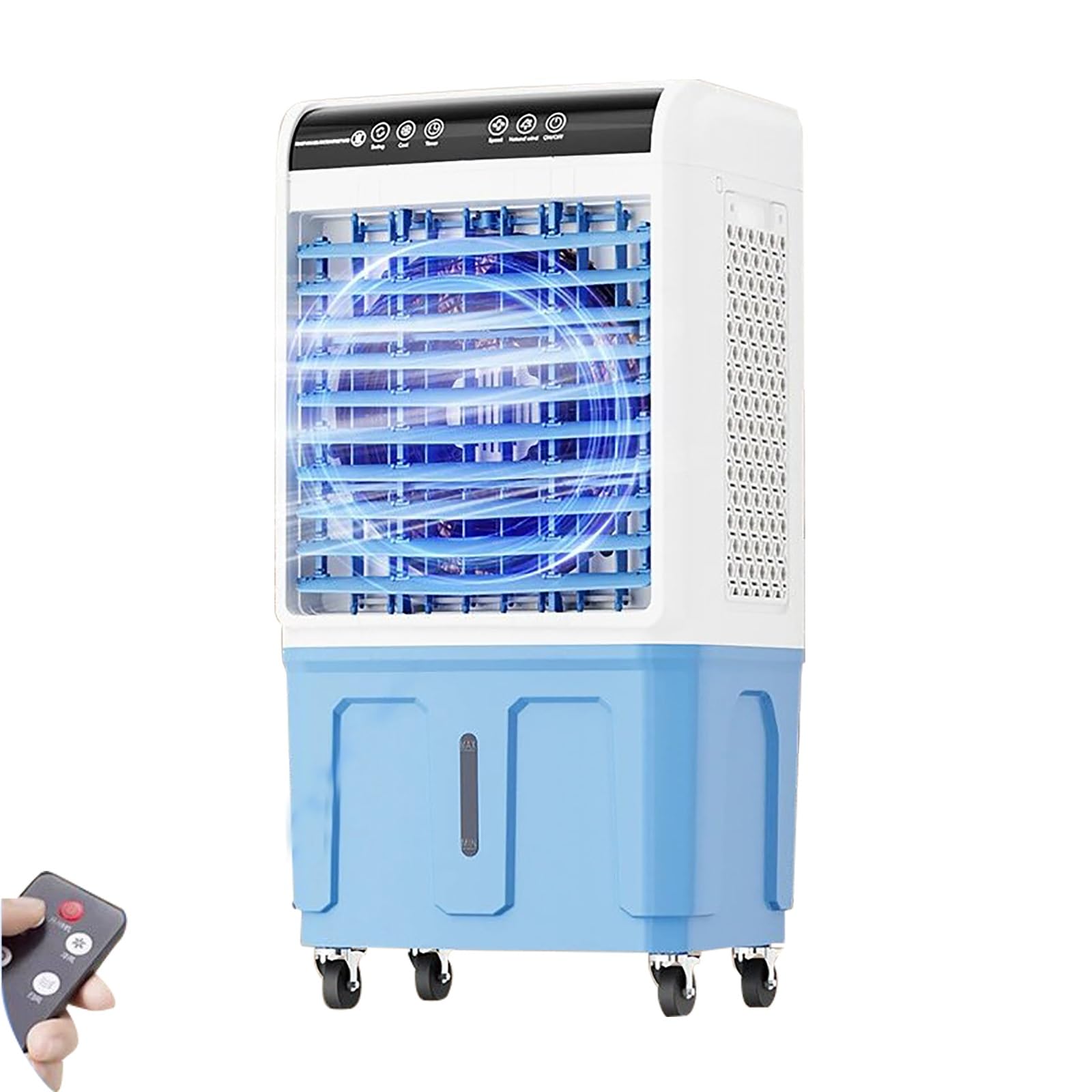 LRZPTDYU Portable Evaporative Air Cooler 20/30/40L, Swamp Water Cooling with 3 Speeds, 120° Oscillation, 12H Timer & Remote Control for Home & Office