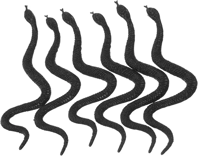 Garneck 100 Gummi Schlangen - Realistische Kunstschlangen für Halloween Deko und Medusa Figur