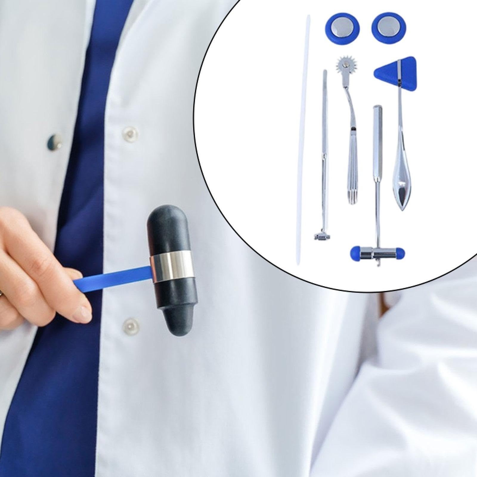Neurological Percussione Strumento Esame Neurologico con Martelli Babinski Ruota Realizzato in Acciaio Inox E Alluminio, Blu