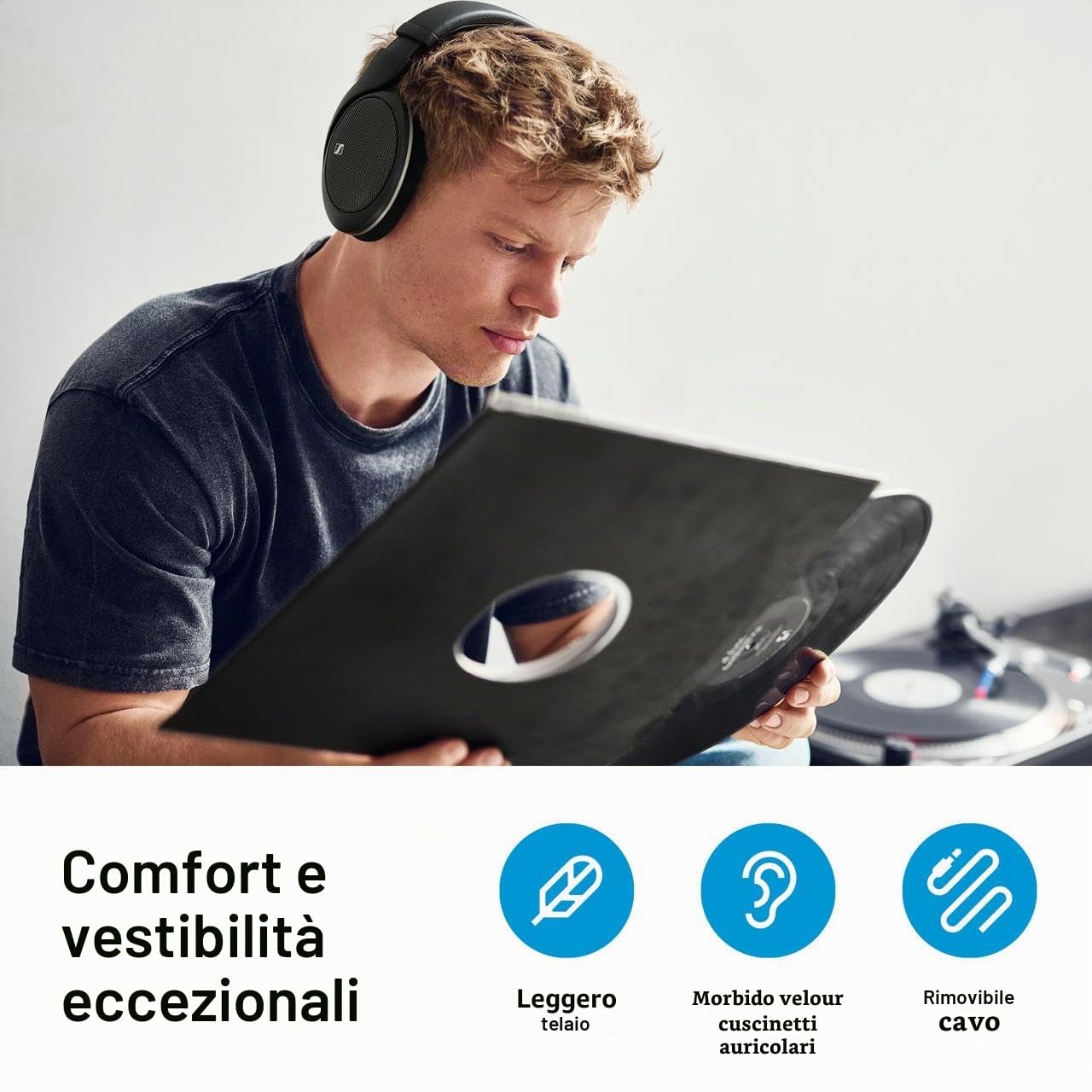 Sennheiser Cuffie audiofili HD 550 con retro aperto, design leggero, suono migliore della categoria con bassi e alti migliorati, pronti per giochi e lavoro remoto, compatibili con jack audio da 3,5 mm