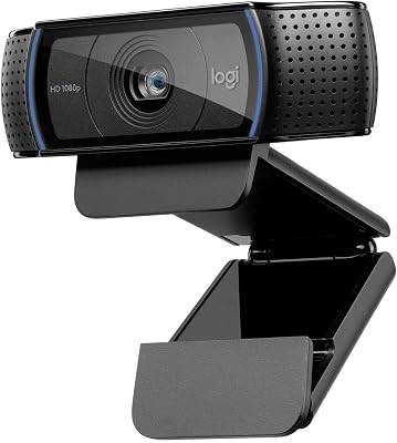Logitech C920 HD Pro Webcam, Full HD 1080p/30fps Video Calling, Clear Stereo Audio, Light Correction, Works with Skype, Zoom, FaceTime, Hangouts, PC/Mac/Laptop/Tablet/Chromebook – Black