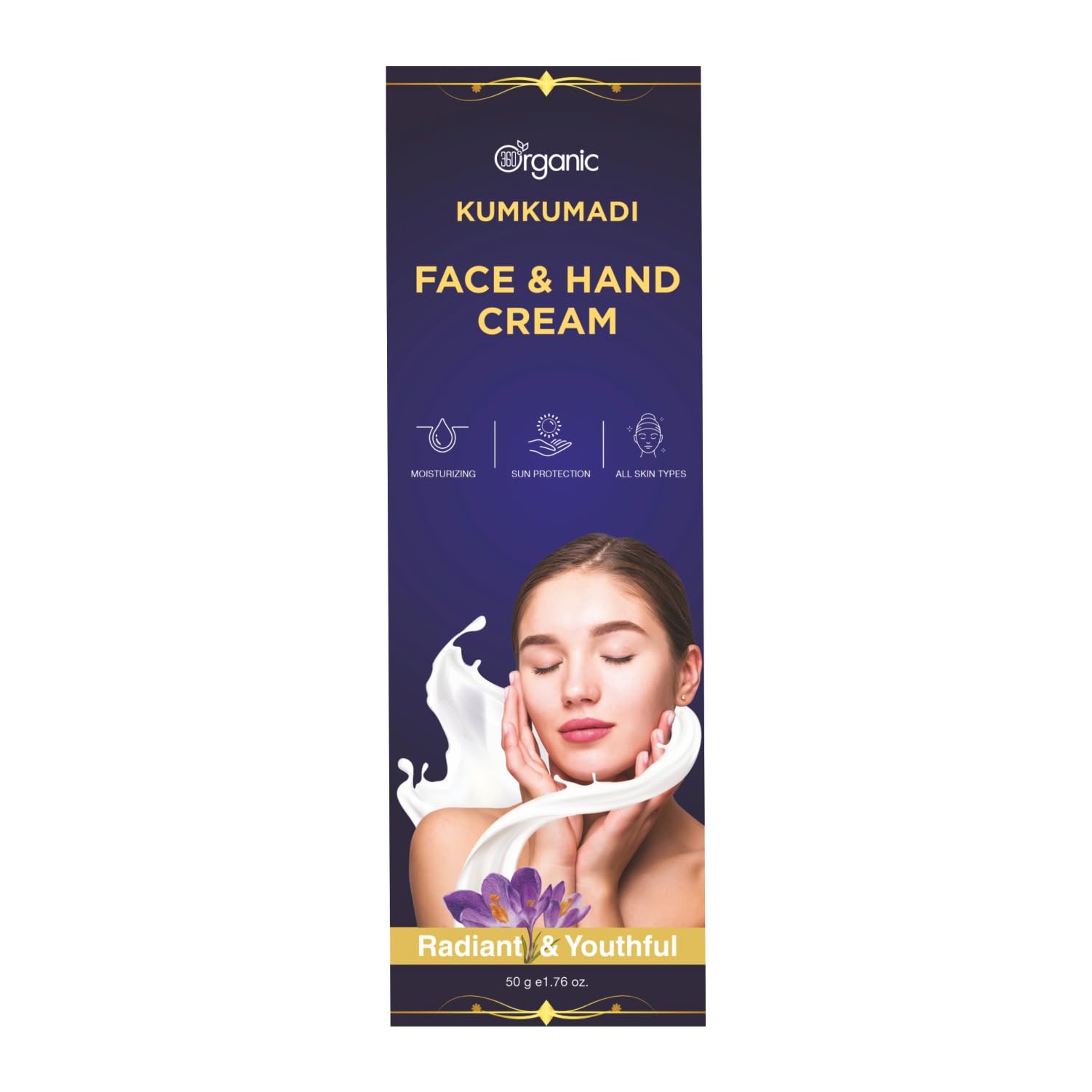 360 Degree Organic Kumkumadi face and hand cream for Moisturising Face and hand Cream for Glowing Skin 50g