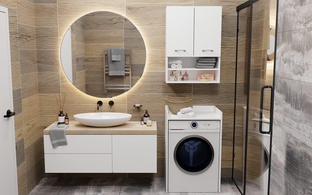 Wasmachinekast voor de Badkamer - Compacte Wasmachine-ombouwkast Breed