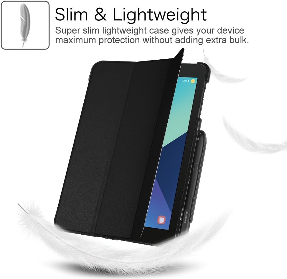 Fintie Slim Shell Case for Samsung Galaxy Tab S3 9.7, Super Slim Lightweight Stand Case with S Pen Protective Holder Auto Sleep/Wake for Tab S3 9.7 (SM-T820/T825/T827) 2017 Release, Black