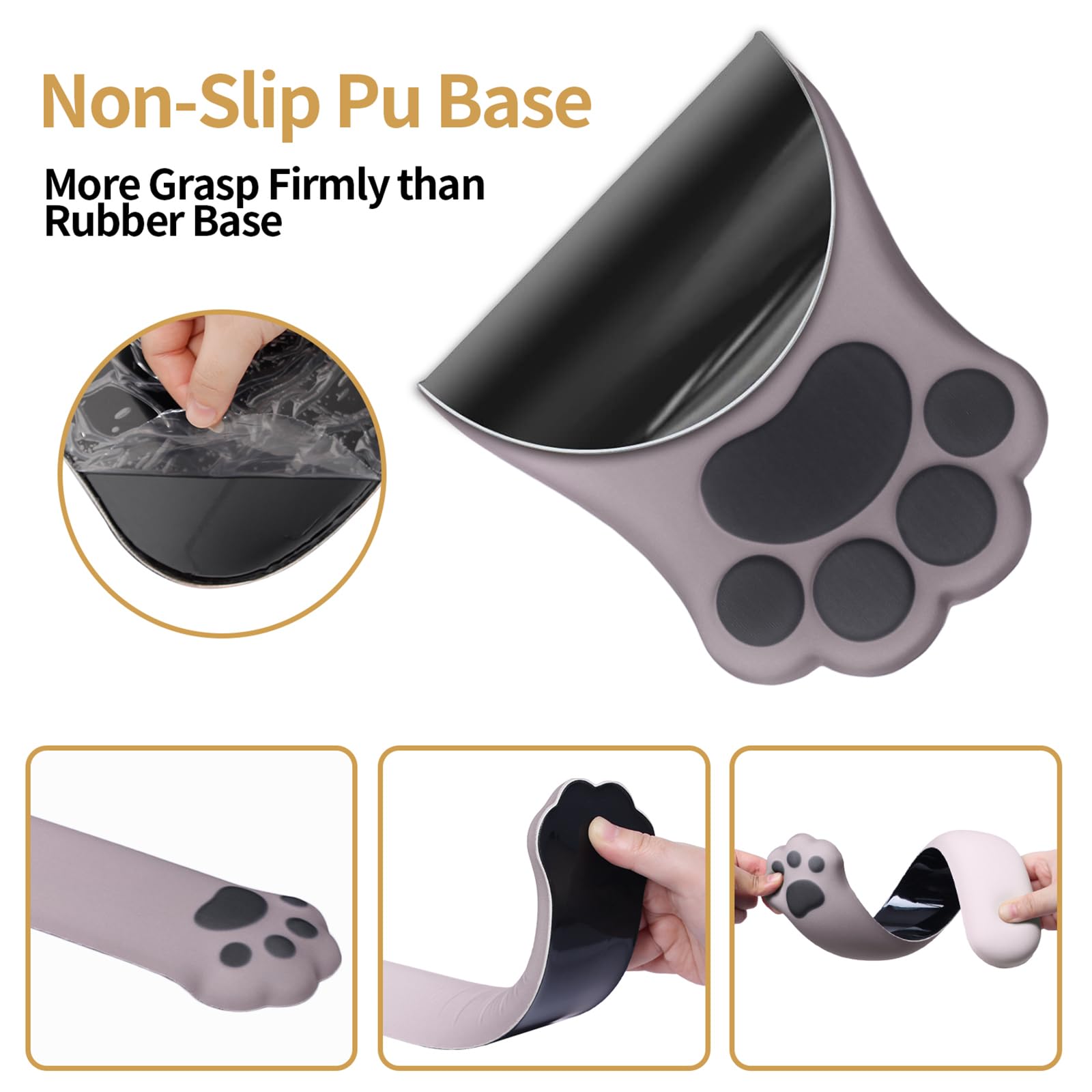 L-SPOUTTO Alfombrilla ergonómica para mouse con reposamuñecas y reposamuñecas para teclado, bonita y cómoda alfombrilla de mouse para computadora, alfombrilla de mouse para aliviar el dolor con base