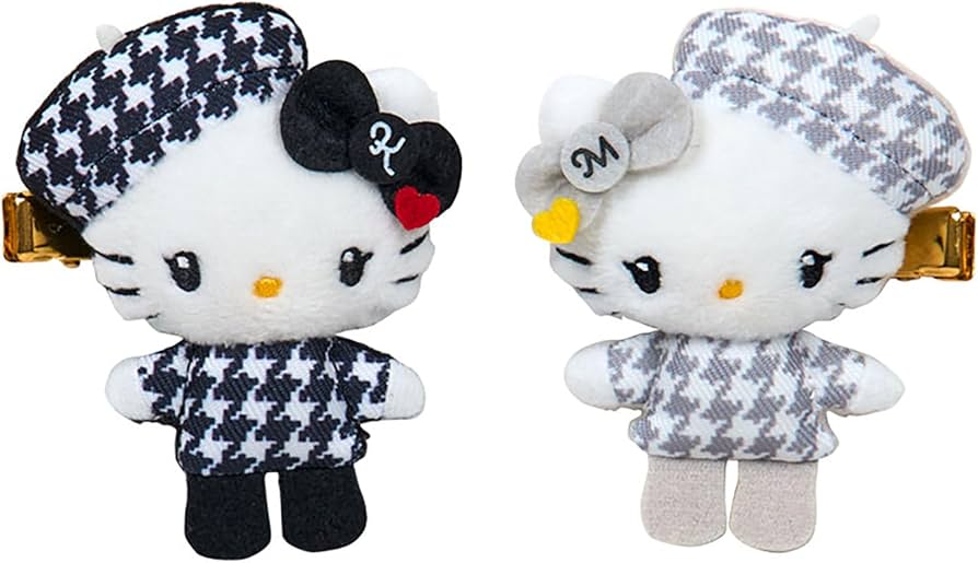 キティ モノクロガーリー　ヘアクリップ　ミミィ　ダニエル　マスコットホルダー Amazon.co.jp: サンリオ(SANRIO) ヘアクリップセット（モノクロ